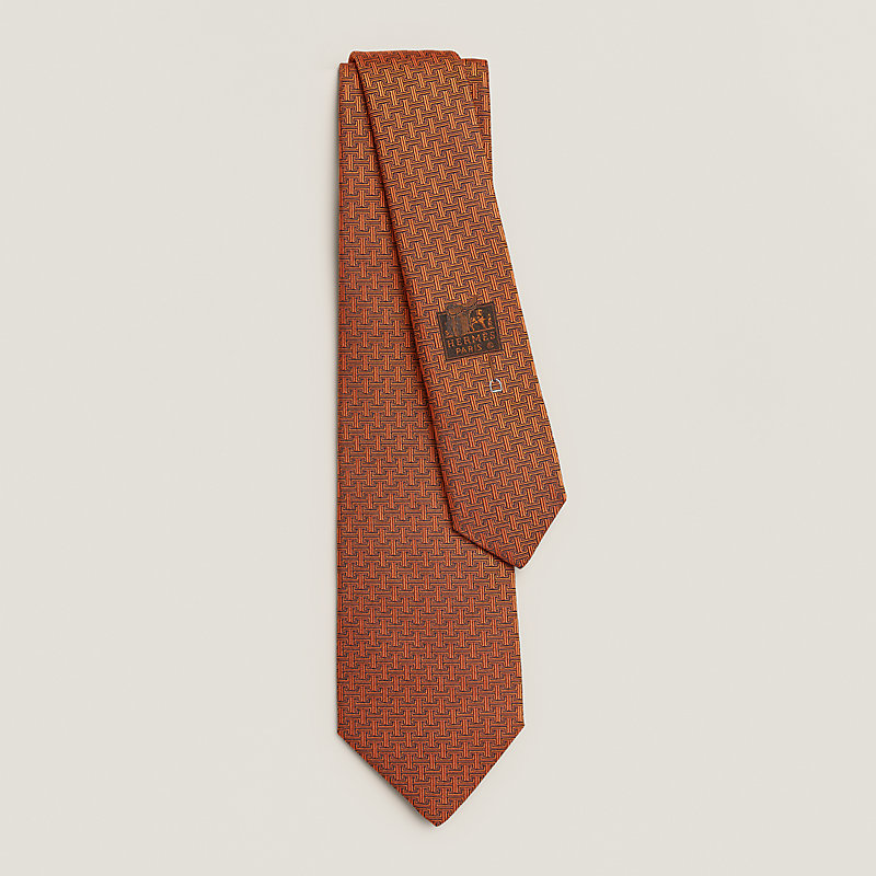 H Discret Unie tie - Orange | Hermès USA
